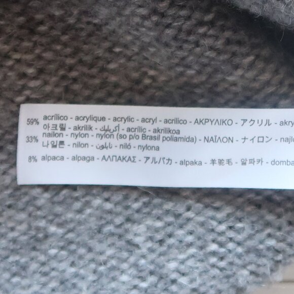 Zara Gray Fair Isle Henley Alpaca Knit Blend Long Sleeve Sweater Women’s Size S - Picture 14 of 16